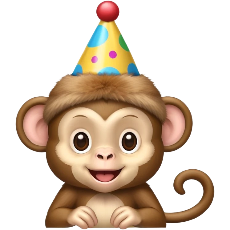 Baby monkey with a party cap emoji