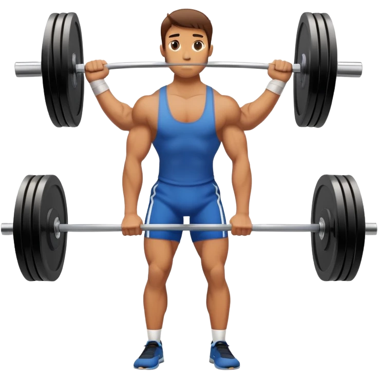 person doing a deadlift exercise, lifting a barbell from the ground emoji