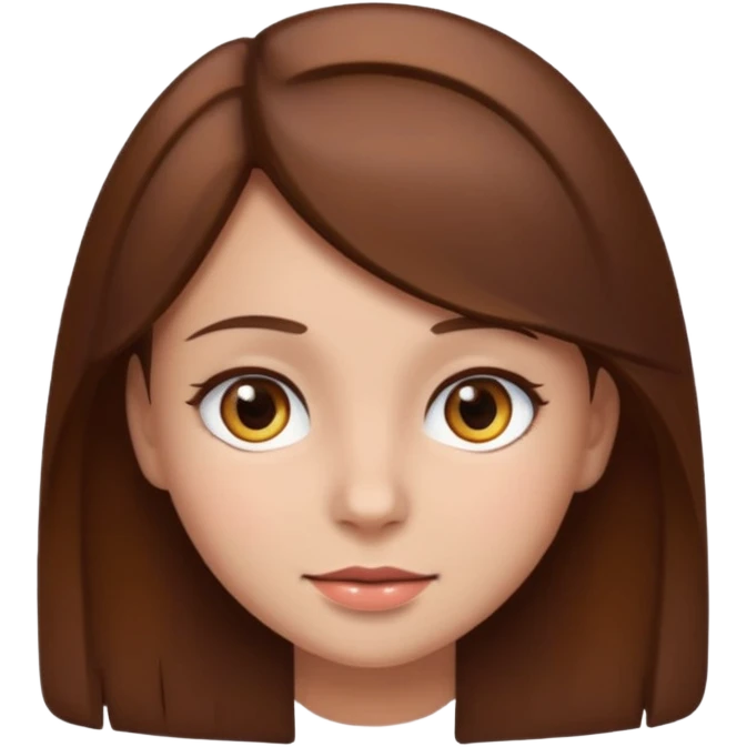 girl with brown hair and brown eyes, emoji style emoji