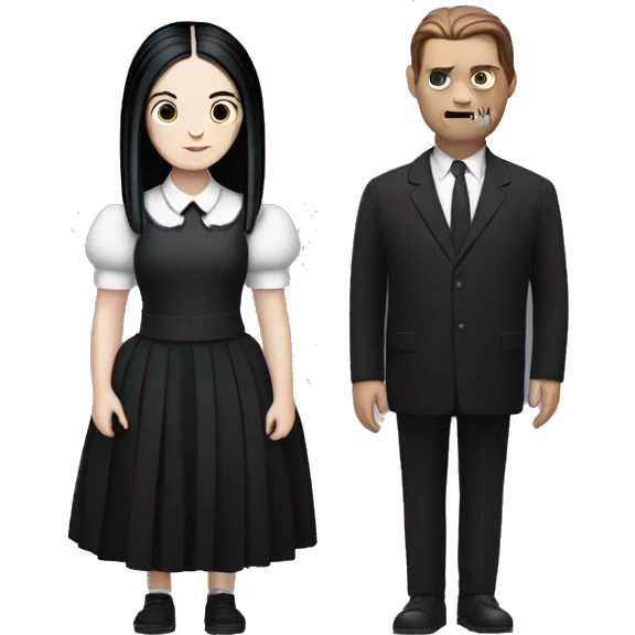 Wednesday addams with the thing emoji