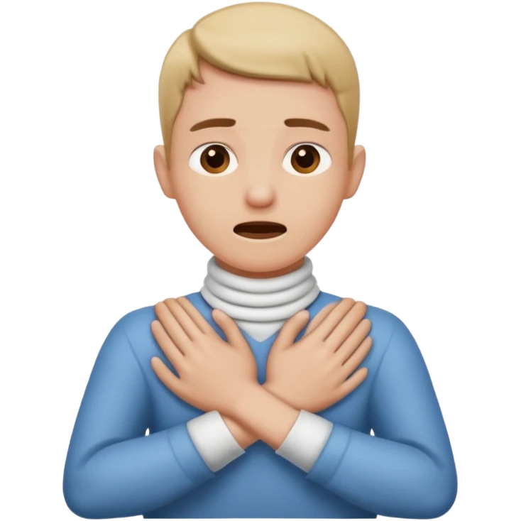 choking its neck with two hands crossed emoji