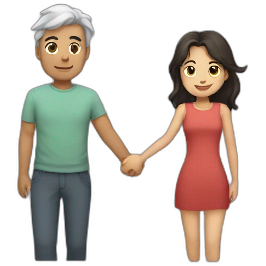 kenji kon and yasmina faldoula holding hands emoji