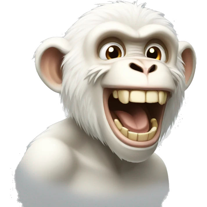 white monkey laughing hard emoji