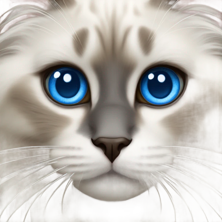 Ragdoll with blue eyes emoji