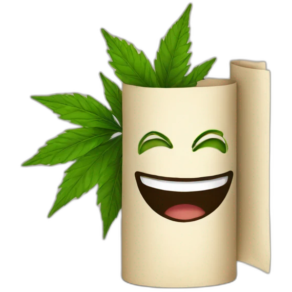 happy-weed-rolled-into-paper emoji