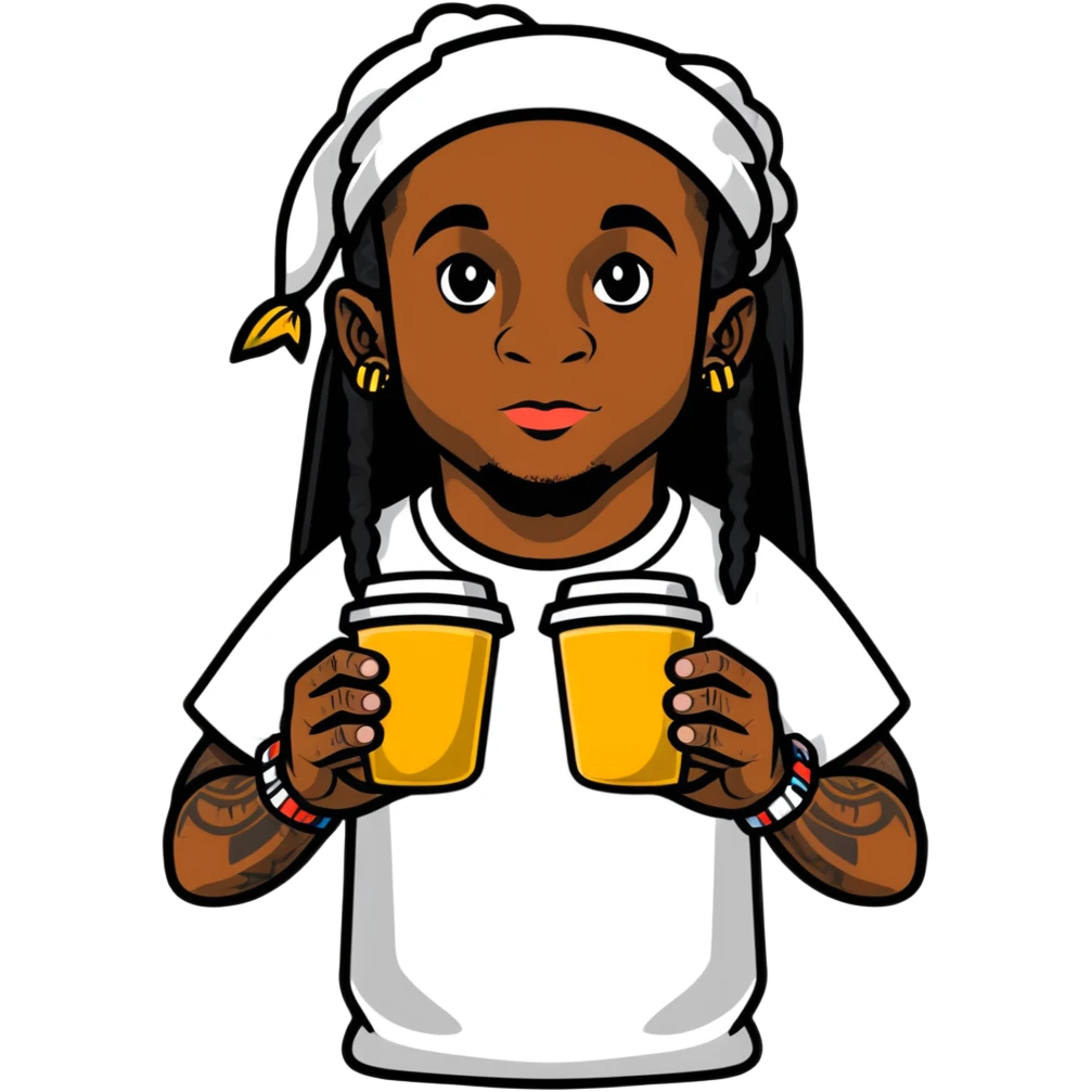 lil wayne holding two cups emoji