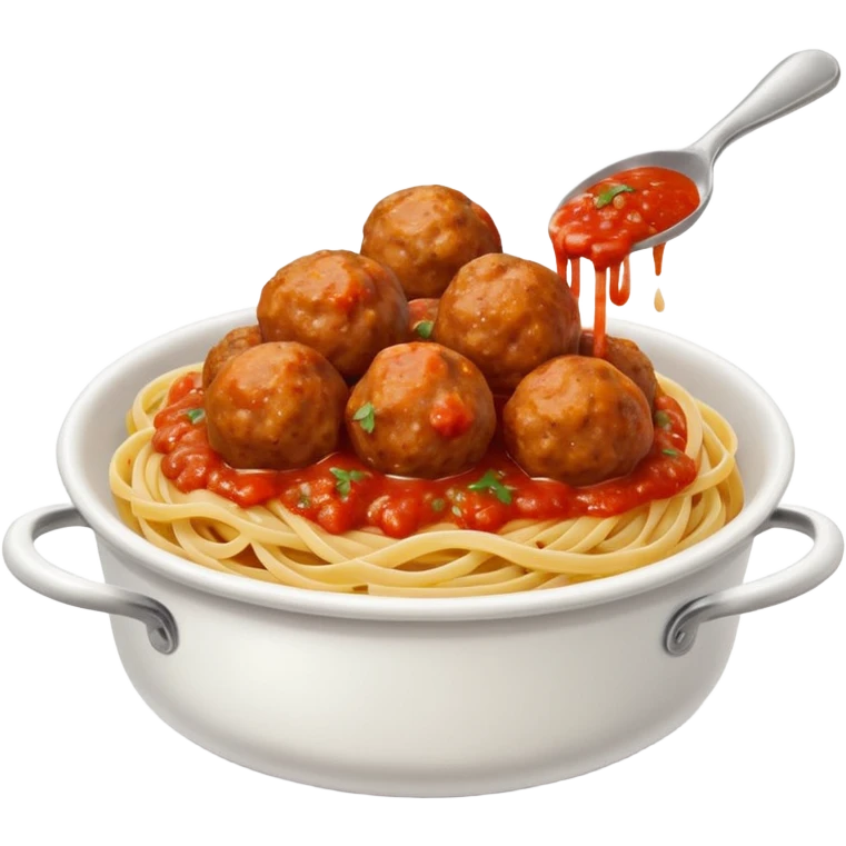 Pasta with meat balls emoji