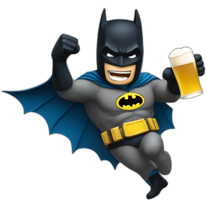 Batman dancing with beer emoji