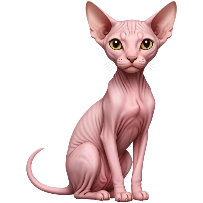 sphynx hairless cat full body sitting emoji