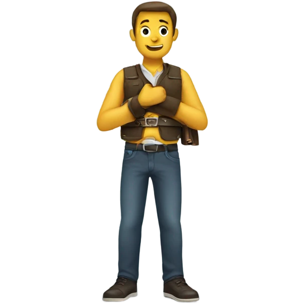man holding a belt emoji