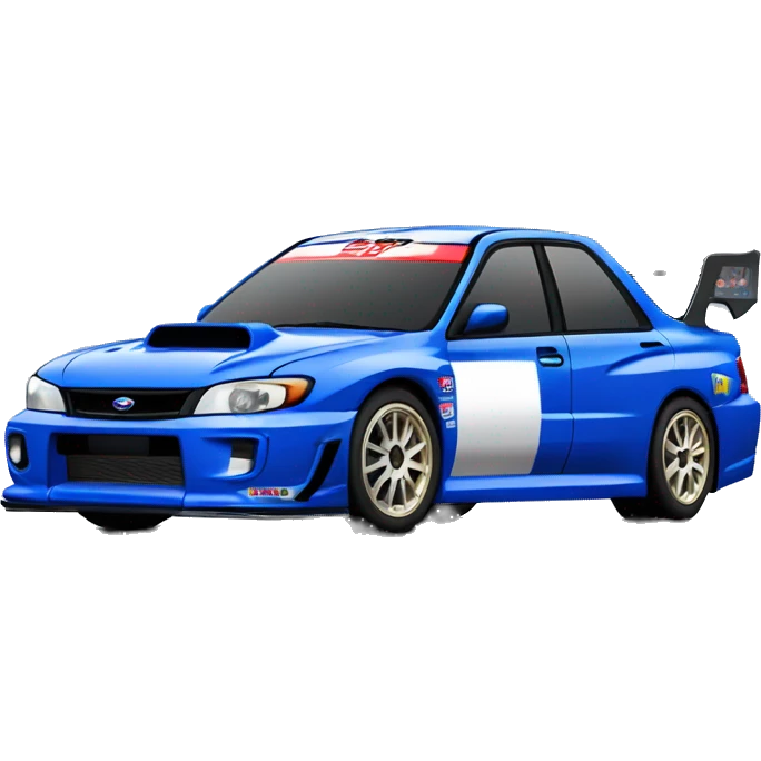 Blue subaru GC8 STI Rally Car front side emoji
