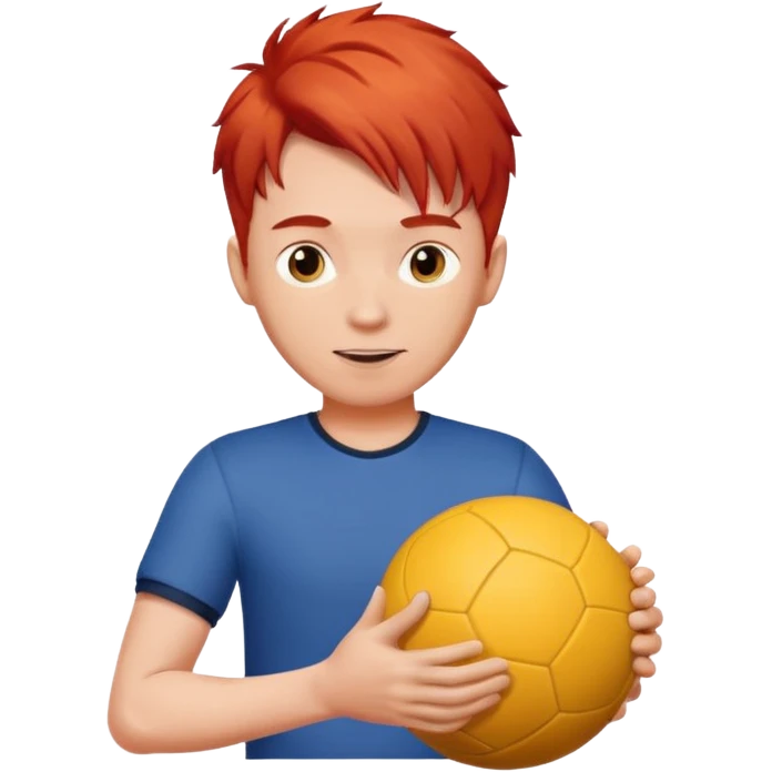 man who play ball with red hair emoji