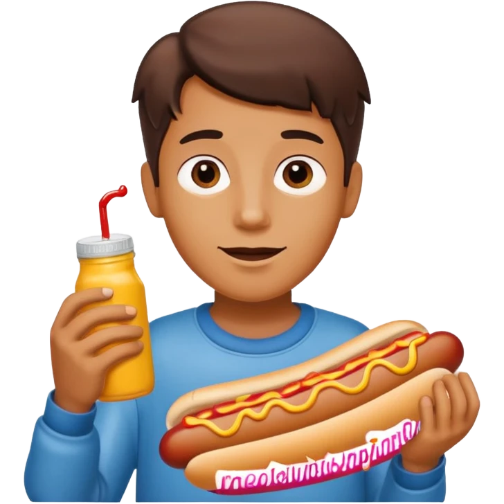 boy holding hot dog emoji