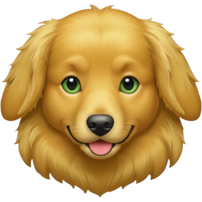 green dog extra furry golden retriever emoji