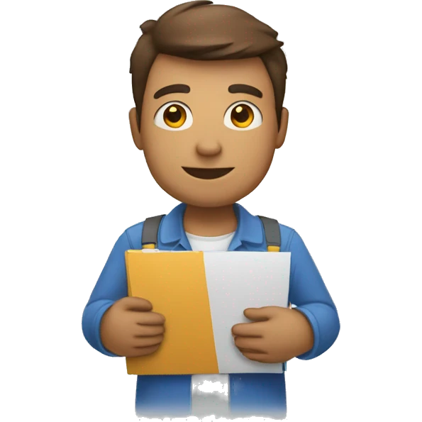 a man holding blueprints emoji