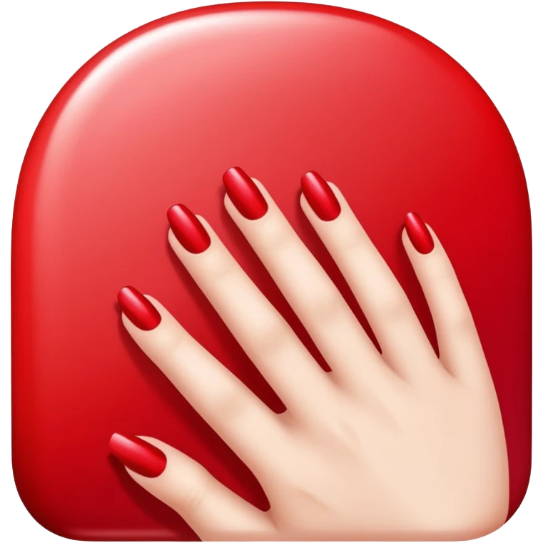 red nail polish, glossy finish, bright and saturated red, smooth gradient, minimal details, clean and shiny emoji