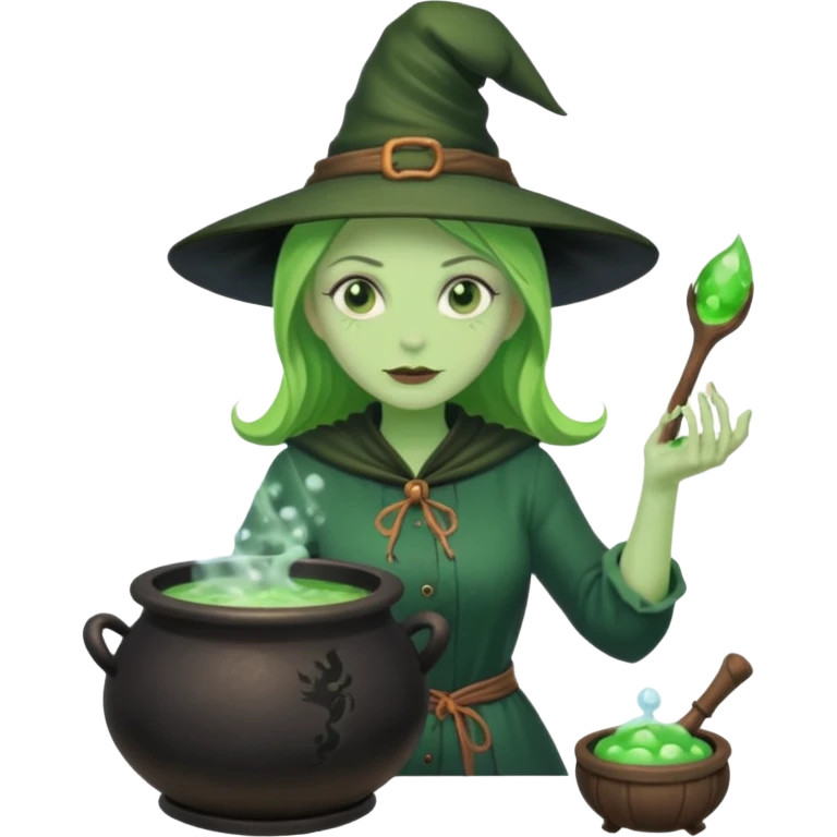 green witch cooking potion emoji