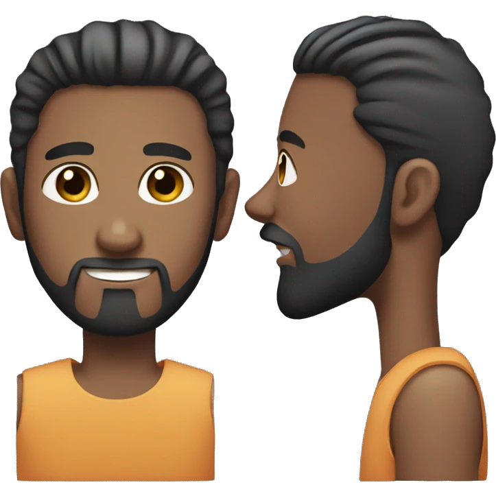 Guy with a black man bun and full beard emoji