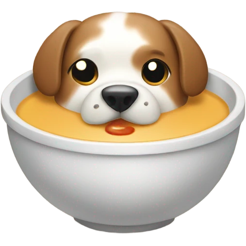 Dog eating soup emoji