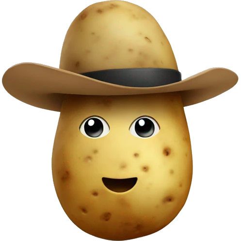 Potato with a hat emoji