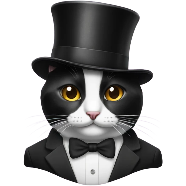 Tuxedo hat saying meow emoji