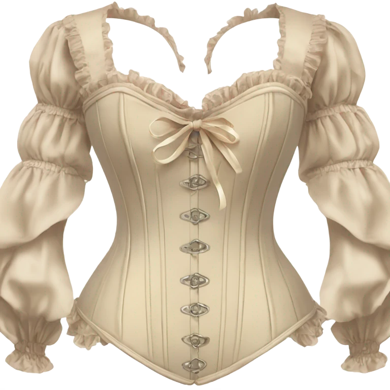 vintage rococo light beige corset with sleeves  emoji