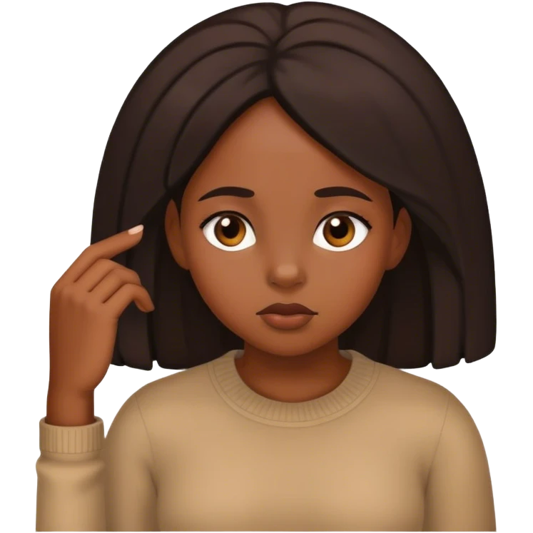 black girl thinking emoji