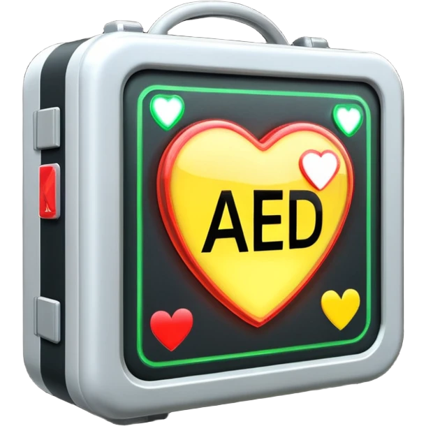 sci-fi AED box, glowing and sparkling, more intricate design, emoji style emoji