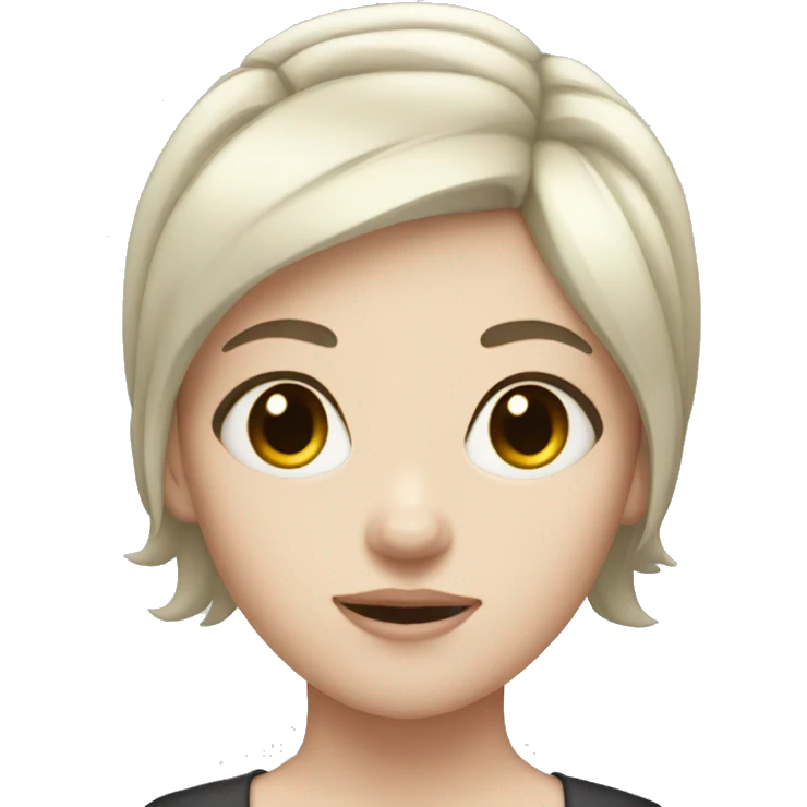 girl with black short hair and pale skin emoji
