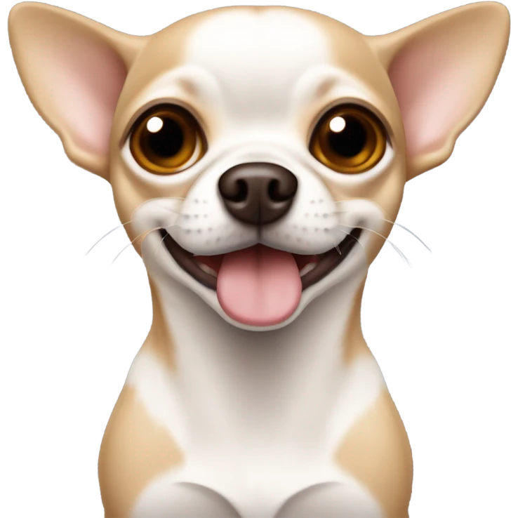 emoji perrita chihuahua blanca con cafe claro emoji