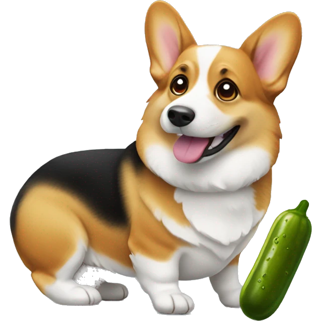 Corgi with a pickle emoji