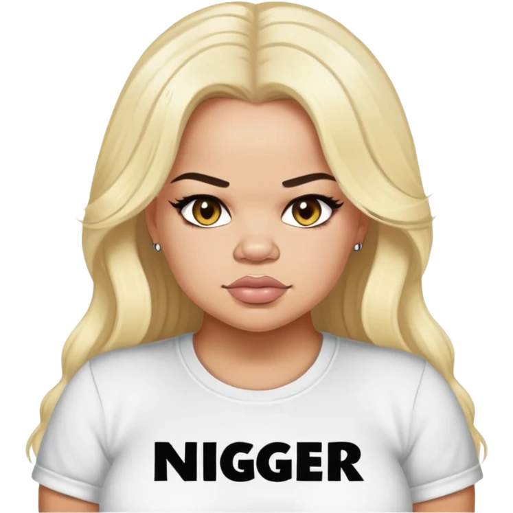 trisha paytas wearing a shirt that says nigger emoji