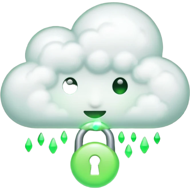a cloud with a green glowing keyhole emoji