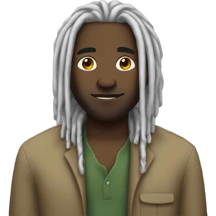 Black man with dreads who is nonchalant emoji