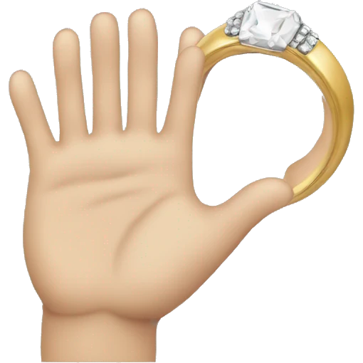 Hand with a wedding ring emoji