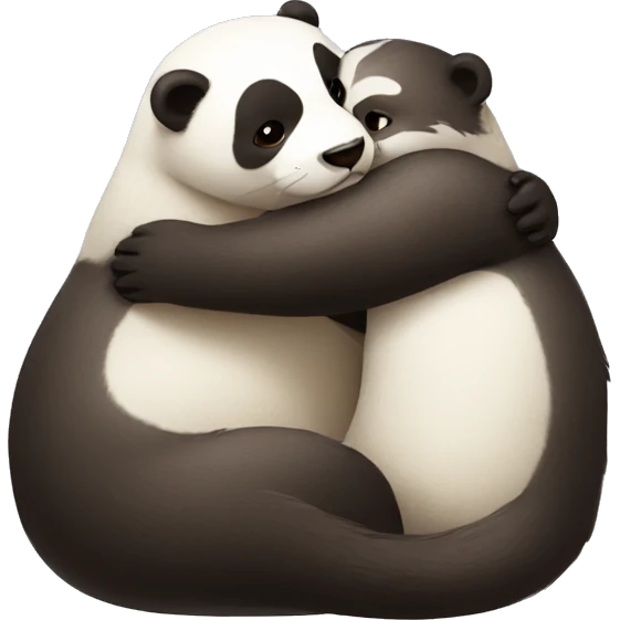 Otter hug Panda emoji