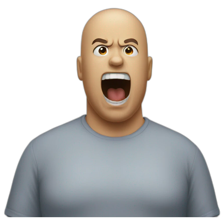 scream bald plump emoji