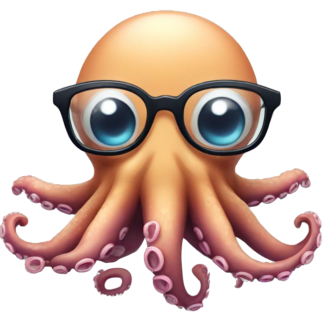 cute octopus with glasses emoji