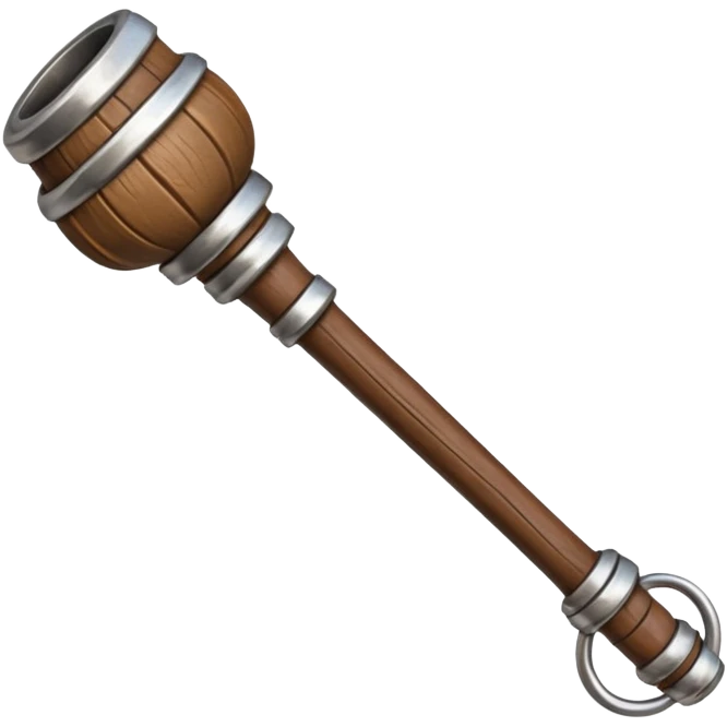 Monk Staff, Staff – Wooden monk’s staff with metal rings at top. emoji