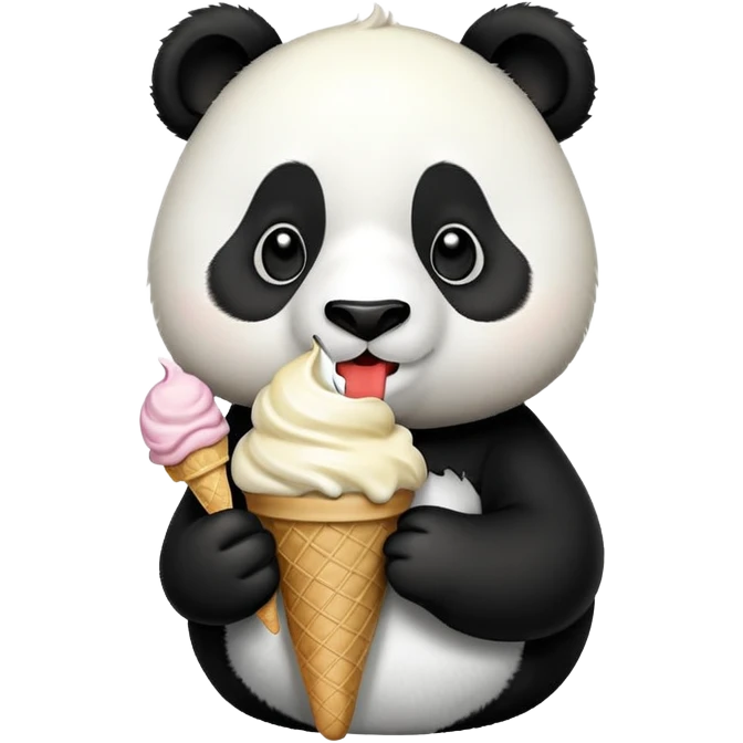 Panda eating ice cream emoji