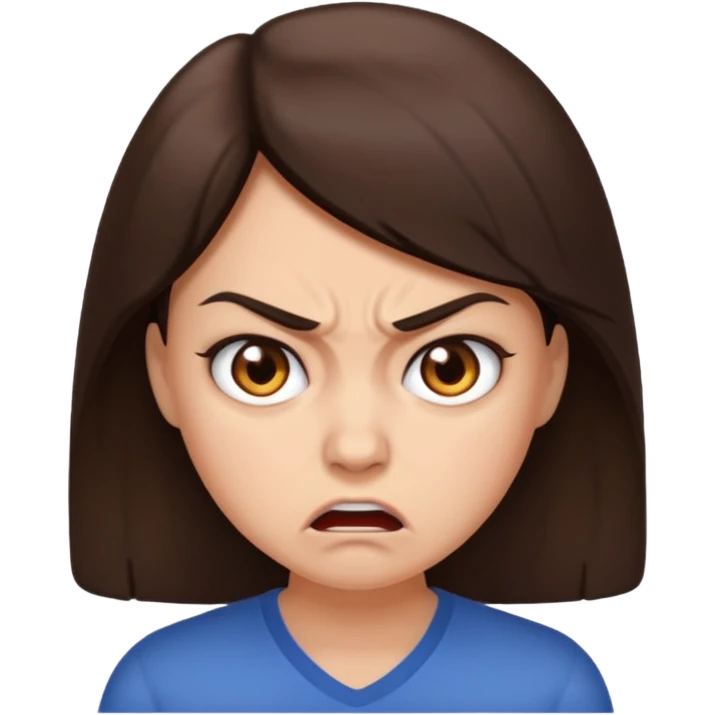 very anger brunette  emoji
