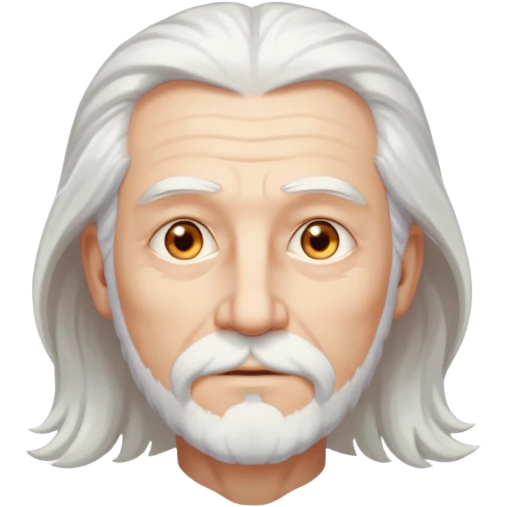 God the Father as a gentle, older man with flowing hair and a glowing aura emoji
