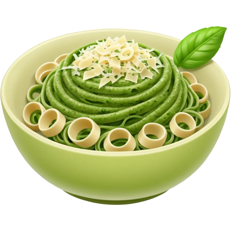 green pesto pasta in a bowl emoji