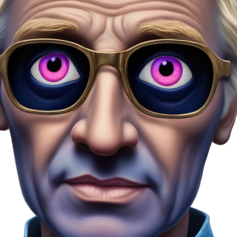 Synthwave Carl Bildt in Lordi style, oil paint, epic eyes, intricate lips, exquisite pose, beautiful, desirable, logical emoji