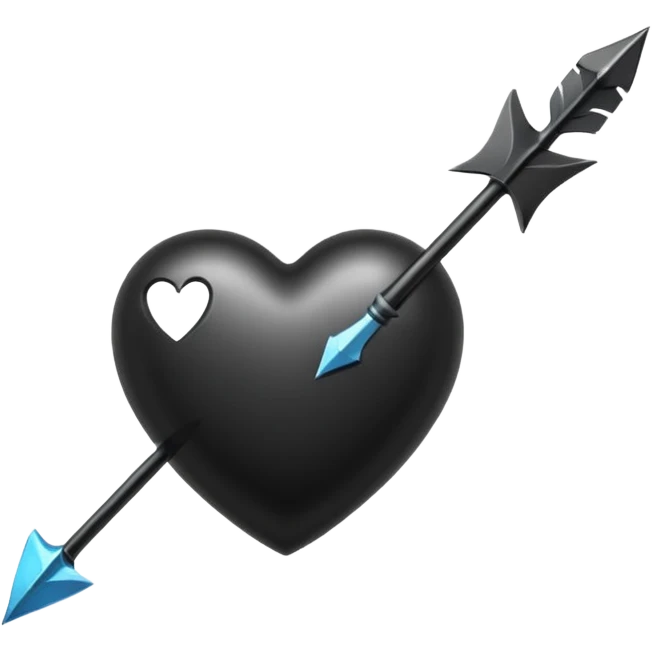 Corazón negro con una flecha emoji