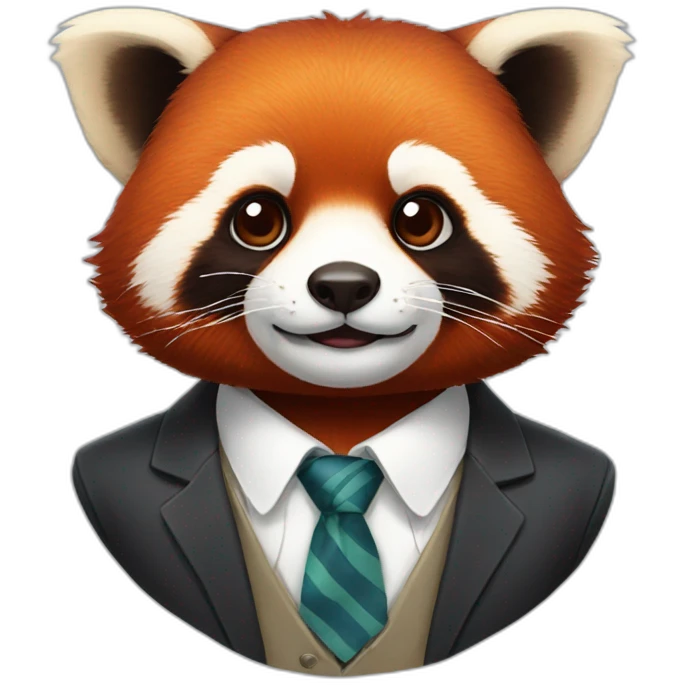 red panda wearing a tie emoji