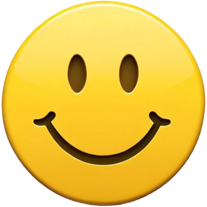 Small Yellow circular tablet imprinted with a smiley face  emoji