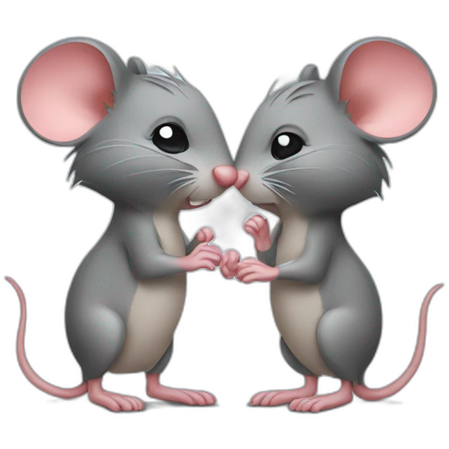 Two mouse kissing emoji