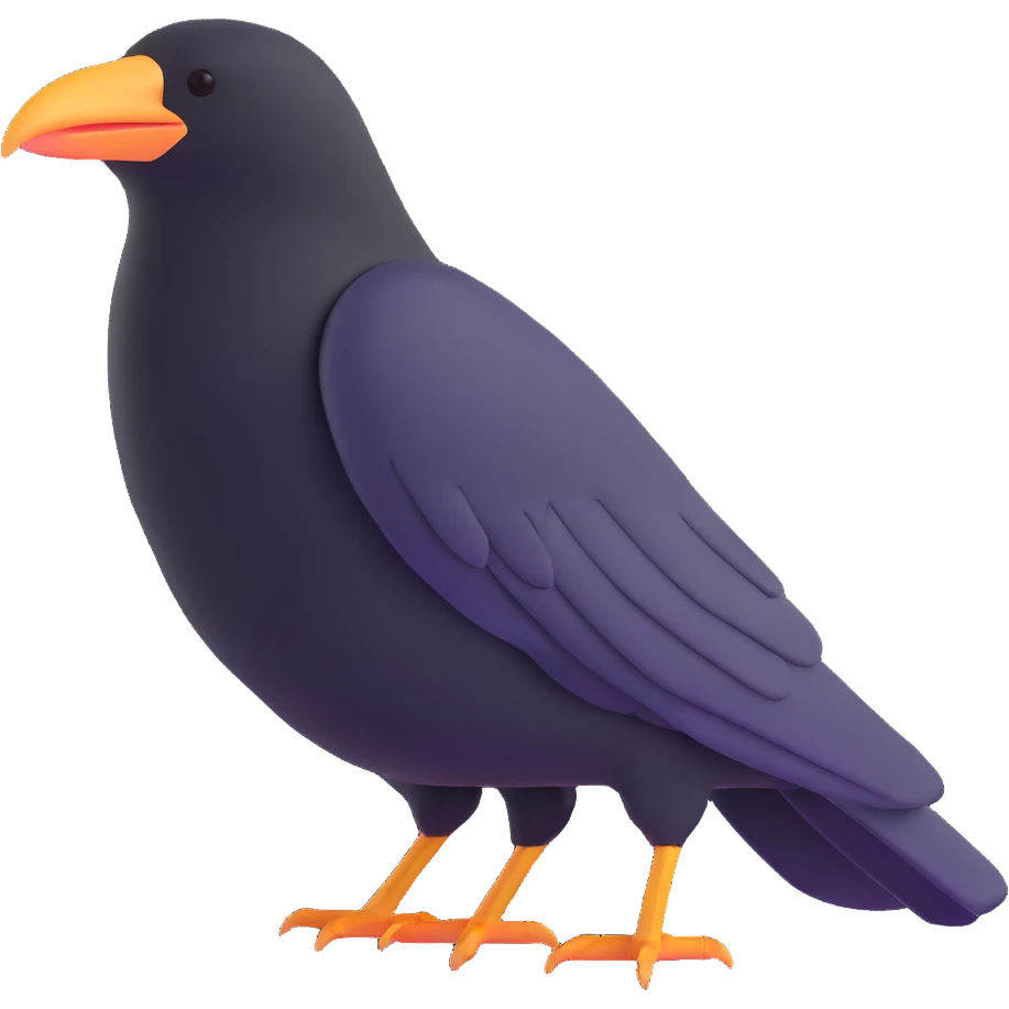 black crow bird emoji