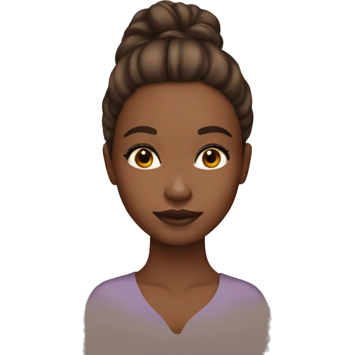 brown long hair girl with makeup emoji